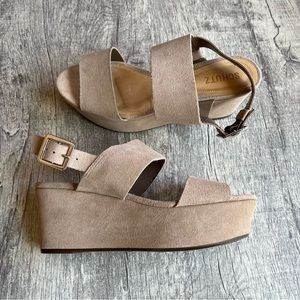 Schutz Slingback Wedges Platform Sandals Casual Size 8